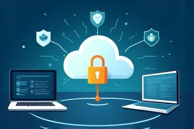 Simbolo cloud sicuro e device connessi